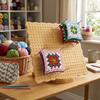 DIY Crochet Blocking Boards Square Reusable Knitting Blocking Mat Wooden with Base and Rod Pins Pottery Clay Base Plug Board