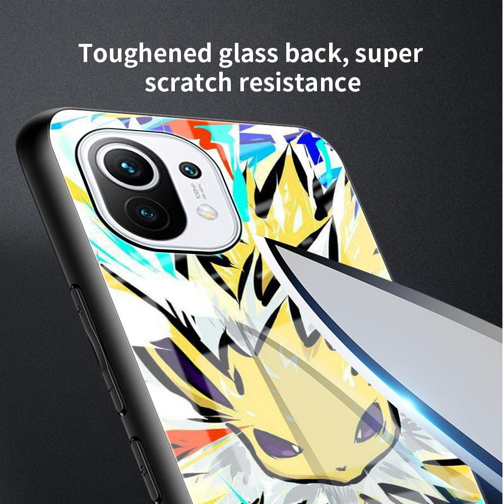 Glass Case For Xiaomi Poco X3 NFC 11 Lite 11T F3 M3 For Redmi Note 11 10 9 8 Pro 10S 9S 9A 9C Phone Cover Anime Cool Pokemon
