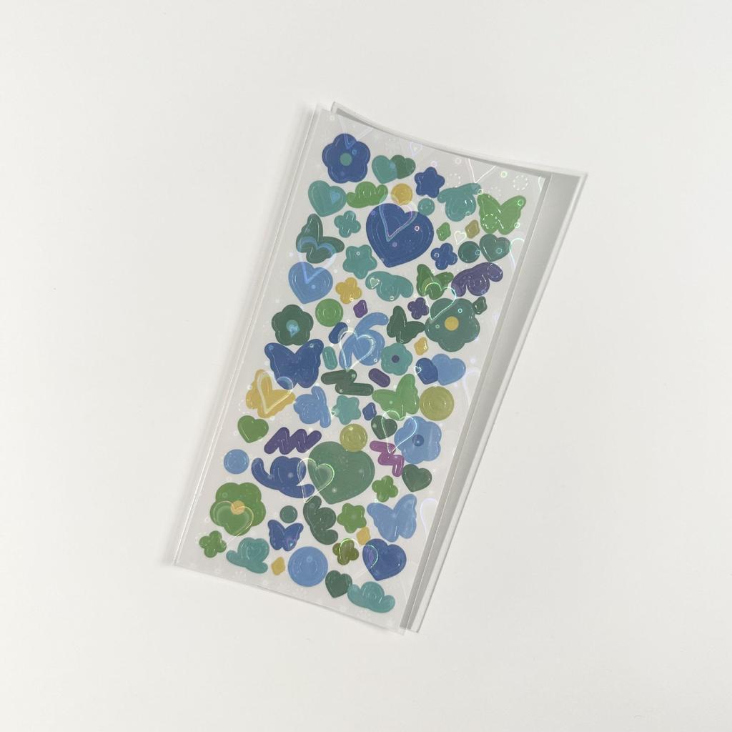 Adesivo Fiore Farfalla Amore Laser Scintillante Decorativo Fai da Te