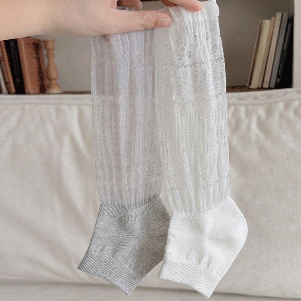 Mesh Sunscreen Socks Loose Fit Foot Cover Fashion Medium Tube Socks  Women's