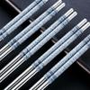 5/10/15/20Pairs Stainless Steel Porcelain Print Chopsticks Non-Slip Chinese Chopstick For Cooking Eating Easy To Clean