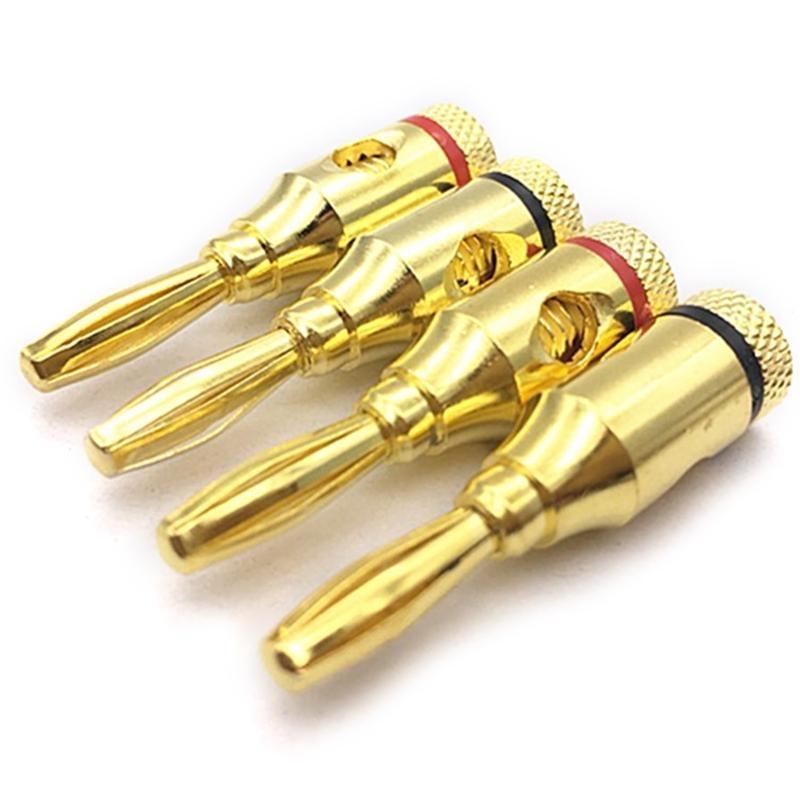 10 Pcs 4mm/ 0.16'' Open Screw Type Musical Cable Wire Banana Plug Gold Plated Speaker Terminal Plug Connector