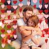1Pcs 2M Red Heart Wreath DIY Valentine's Day Paper Heart Hanging Rope Wedding Anniversary Birthday Party Supplies Home Decoratio