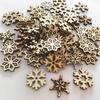 25mm Christmas Snowflake Wooden Buckle Chips DIY Craft Accessories, 50pcs/bag, In Natural Log Color