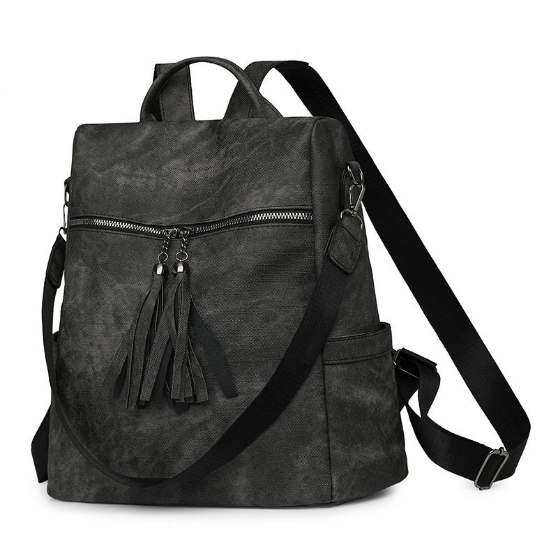 

Backpack Retro Casual Backpack Large-capacity Travel Single-shoulder Crossbody Bag чорний