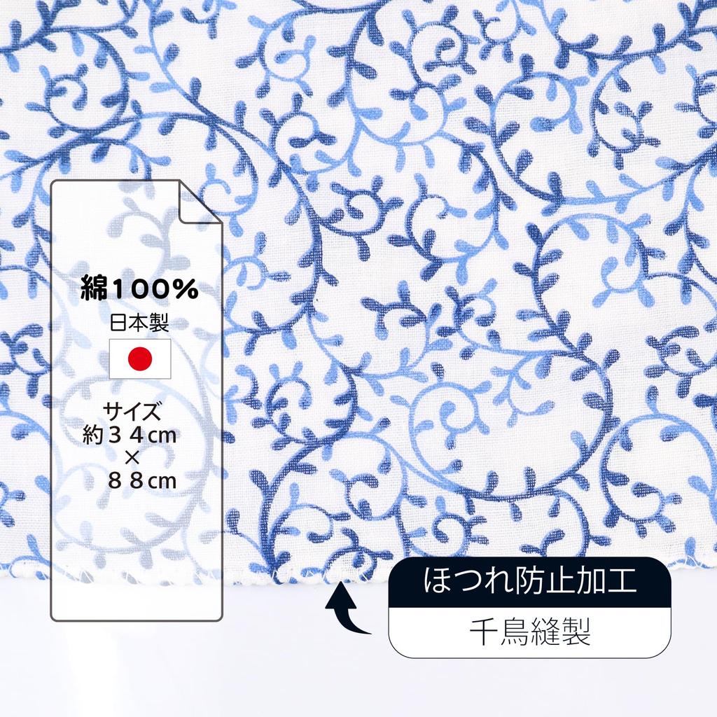 Cluster Tenugui Washed Gauze with Finish Check and Octopus Pattern Set of Japanese-made (Tenugui) Double-Layered Anti-Fray [Ajiro / 3]