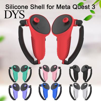 Charging-friendly Silicone Shell for Meta Quest 3 Protective Case Touch Soft Cover Comfortable Grip Controller Dustproof Anti-Slip Handle VR