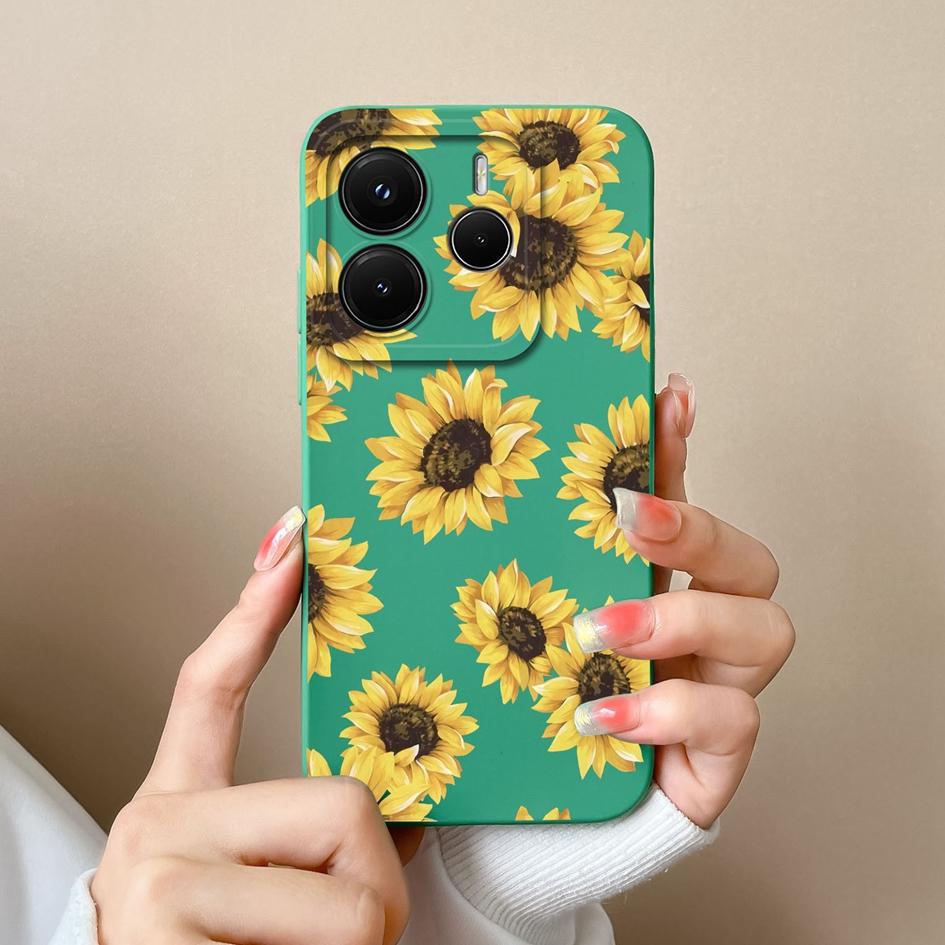 

Для Redmi Note 12R 11E 11T 14S 12S 11S 11 12 14 12Turbo Pro Plus 4G 5G новый чехол красивые подсолнухи жидкий силиконовый противоударный корпус для Redmi Capa Redmi Note 11 Pro