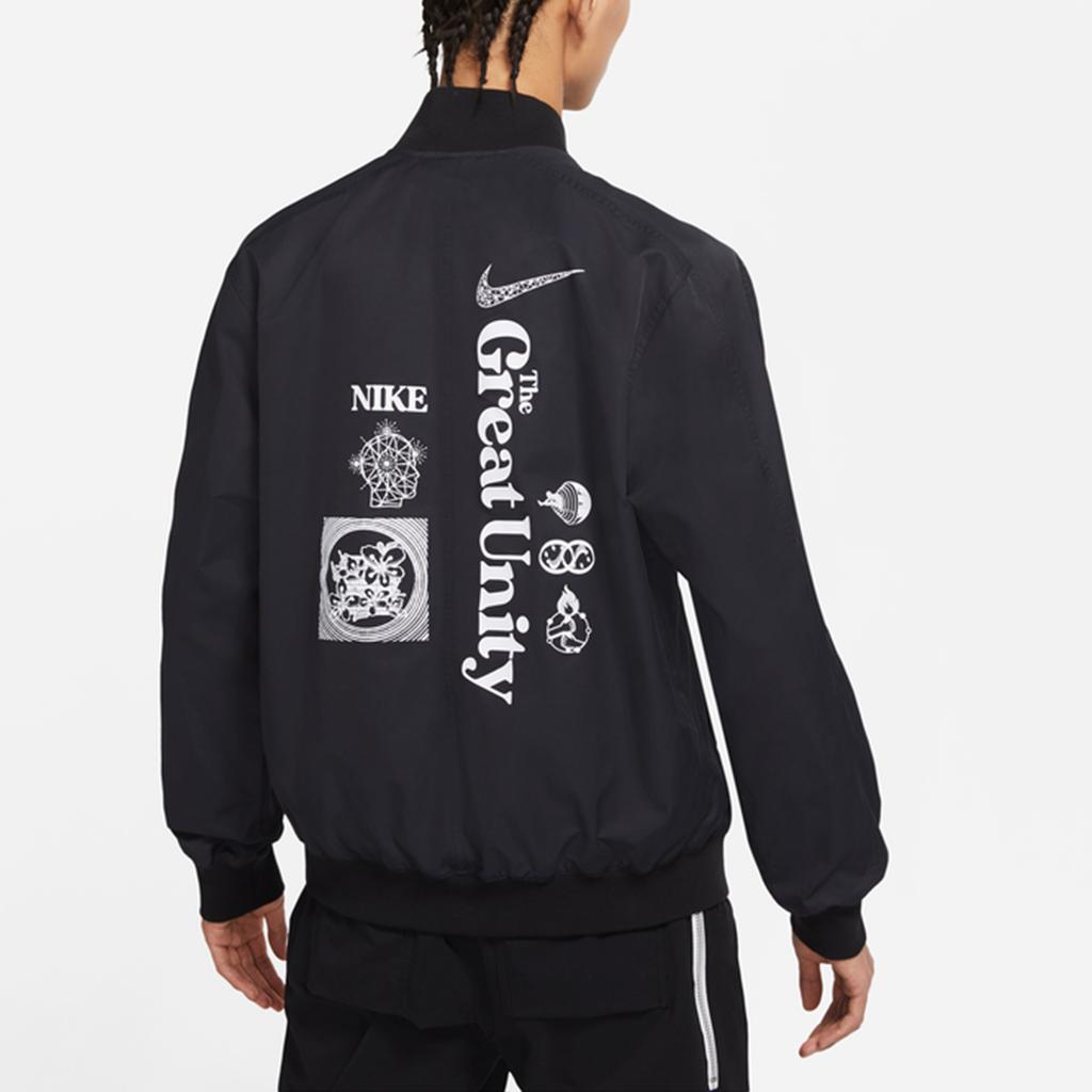 Nike Alphabet Logo Print Sports Casual Jacket Men Outerwear Black DM7900-010