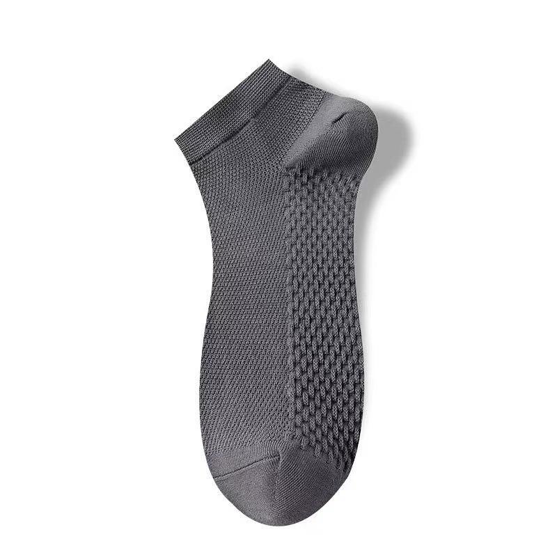 Men's Summer Thin Solid Color Sweat-absorbing and Odor-proof Short Socks, Pure Cotton Breathable Thin Mesh Business Short Socks for Men