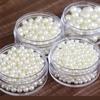 Simple 4/6/8/10mm Beige White Imitation Pearl with Hole Bead Necklace Earrings Bracelet with Round Beads for DIY Handmade Crafts