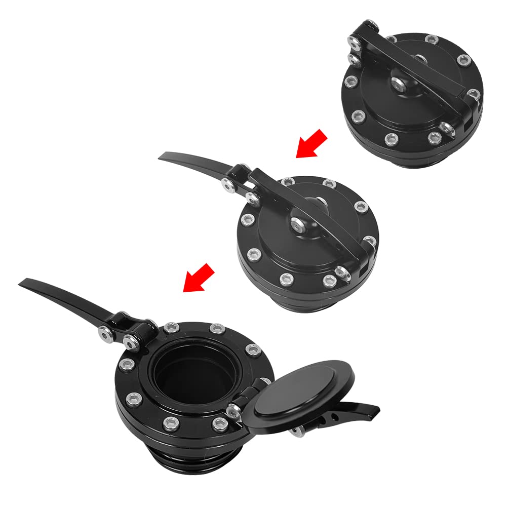 Baohatsu Replacement Aluminum Tank Cap for Harley 97-17 Sportster XL 1200 883 X48 Models Black