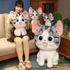 Kawaii Cheese Cat Plush Doll Black and White Standing Cheese Cat Plush Toy Soft Stuffed Cotton To Accompany The Sleeping Doll