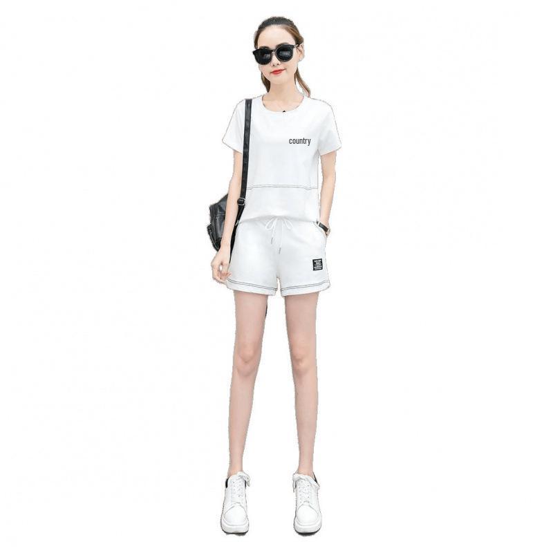 Women's Korean Style Summer Two-Piece Set: Loose Short Sleeve T-shirt & Shorts Casual Sportswear
