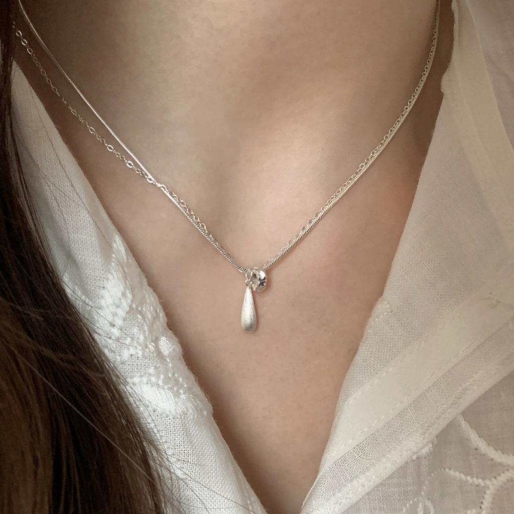 VENTFILLE S925 Sterling Silver Necklaces For Women Simple Chain Fashion Minimalist Pendant Necklaces Adjustbale Necklace Gift