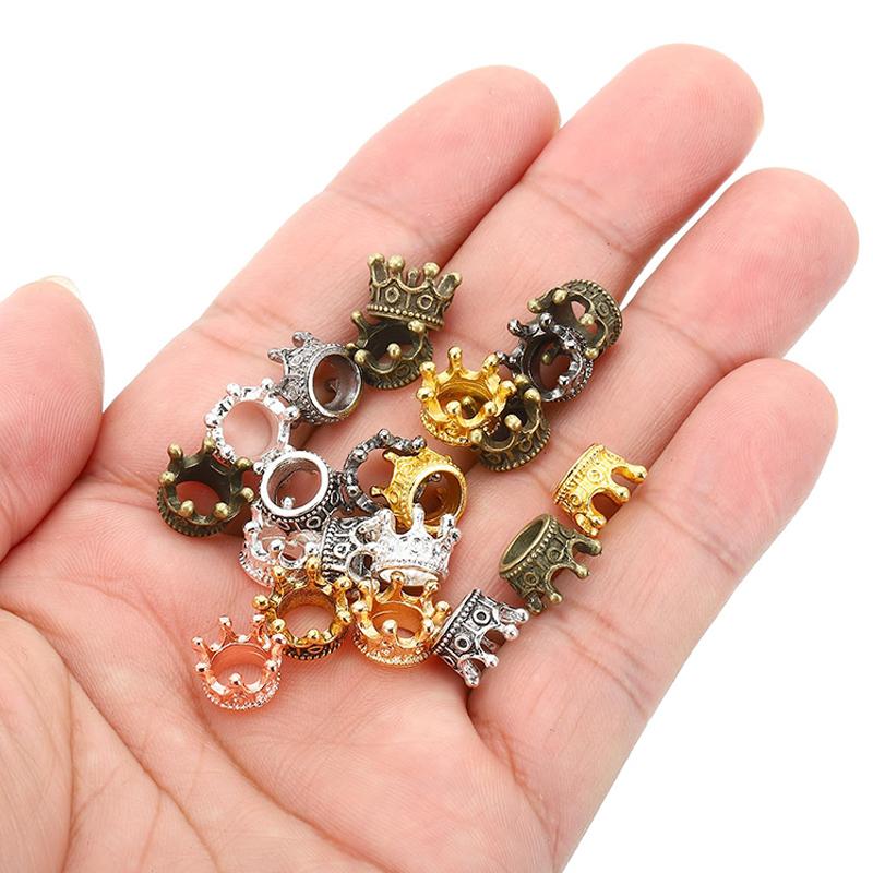50pcs Alloy Loose Spacer Beads with Box Jewelry Making DIY Bracelet Handmade Accessories Crown Beads ConnectorsEnd Beads Cap TMZ