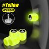 Fluorescent Tire Valve Stem Caps, Luminous Auto Wheel Air Valve Cap,Universal Decoration Accessories for Car/Bike/Motorcycles