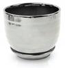 Ceramic Flowerpot With Saucer 16 Cm Silver
