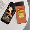 Cottagecore Frog Aesthetic Case For Samsung Z Flip 6 5G Galaxy Z Flip 5 4 3 5G Black Hard Cell Phone Cover Luxury PC Shell Coque