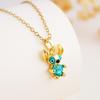 Fashion Pendant Necklace Cartoon Stitch Stainless Steel Link Chain 18K Gold Plated Zirconia Unisex No Fade No Allergy