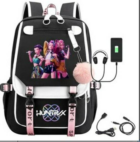 K-Pop Demon Hunter Girl Group Backpack with Pompom - Schoolbag for Students