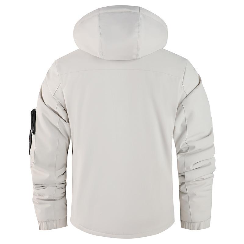 Men's Winter Coat With Multiple Pockets Windproof Thick Parka Jacket Warm Cargo Military Jackets Work Coat with Hooded Thermal Outerwear for Men