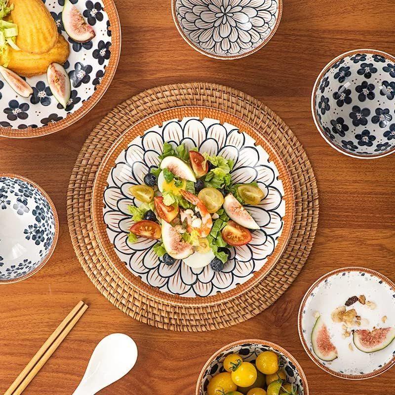 Japanese Ramen Bowls And Spoons Set With Chopsticks - Small Bowls For Pho, Rice Or Soup And Noodles - 14 Piece Set (Bowl H 4B+4S+4C+2P)