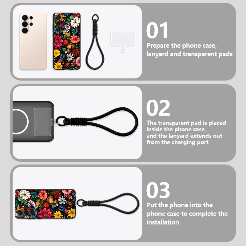 Colorful Flowers Print Case For Samsung S26 Ultra S25 FE S24 S24 Plus A57 A37 A17 A56 A36 A16 A55 A35 A15 A54 5G Hybrid Magnetic Matte Cover