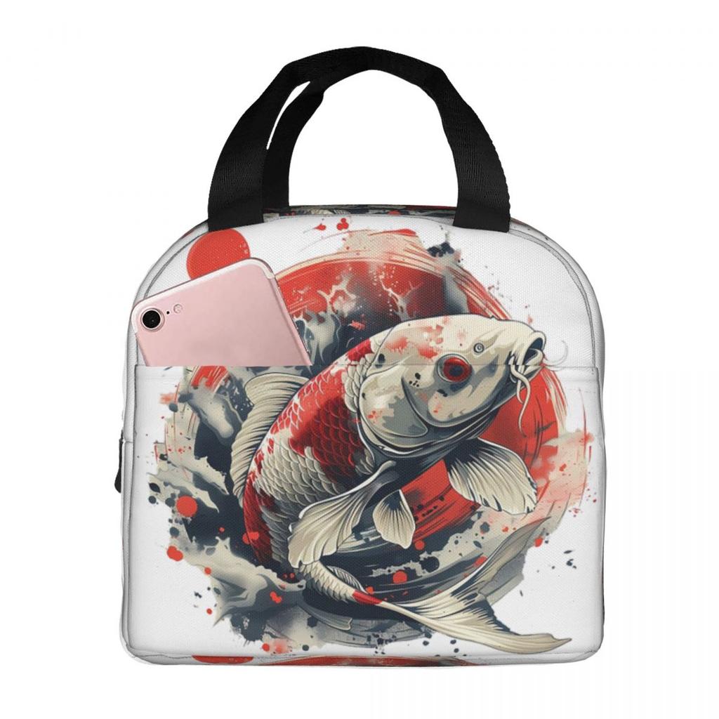 Koi Rising Insulated Lunch Bag for Women Office Cooler Thermal Food Box Tote Leakproof Lunch Boxes Container