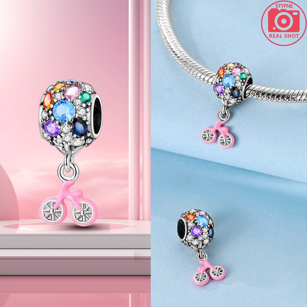 Copper Colourful Balloon Cloud Pend Charm Bracelets For Women Fit Pendant Charms Beads For Fine Jewelry Making Gift