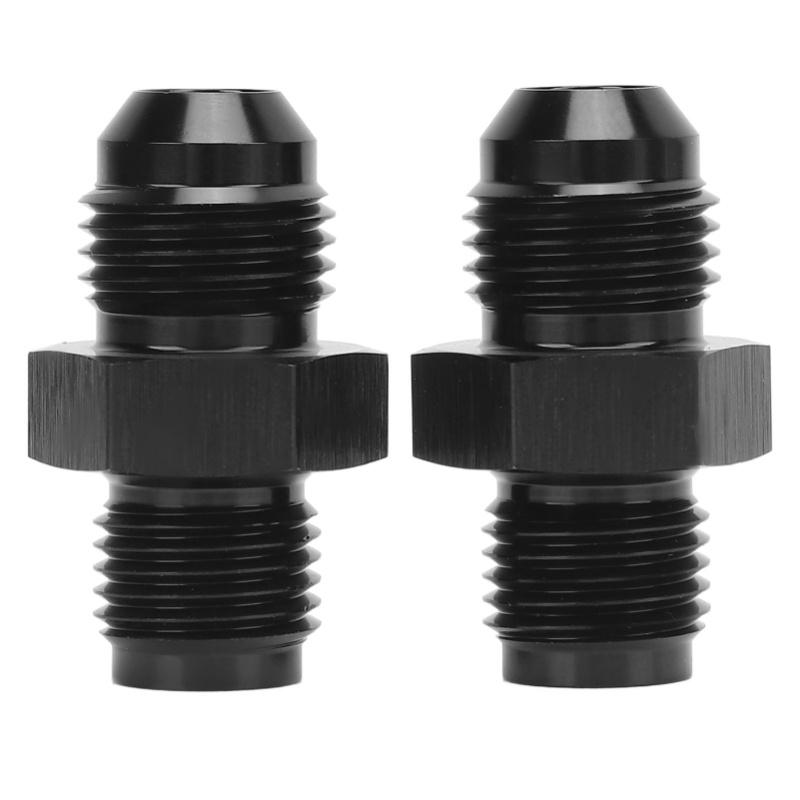 1 Pair 6An To 1/2-20 Inverted Flare Adapter Metal Structure Transmission Cooler Adapter Fitting Black