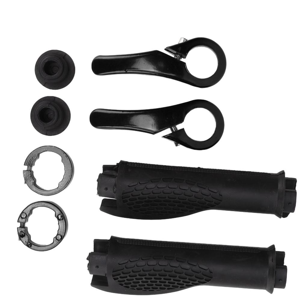 Cykelframstyrehandtag Ergonomisk design Halkfria Bekväma Hållbara Gummihornshandtag Svart
