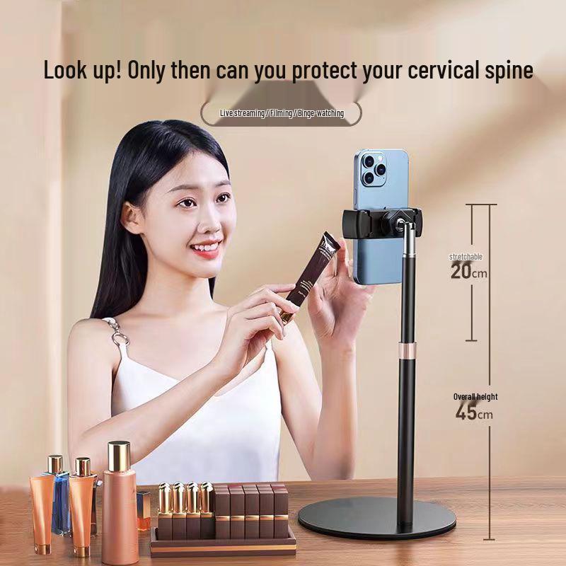 Height-Adjustable Metal Stand for iPad/Tablet - Portable & Retractable