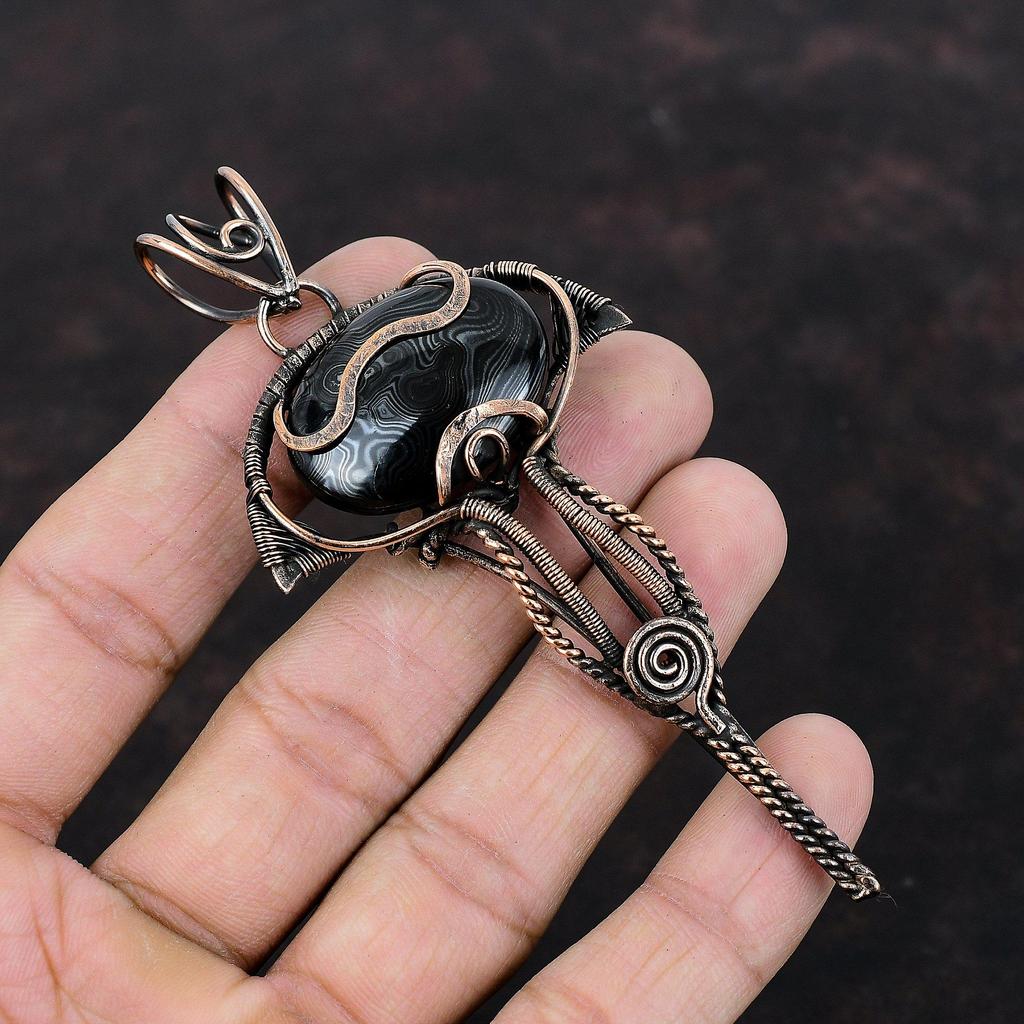 Psilomelane Pendant Copper Wire Wrapped Jewelry Gemstone Pendant Brand New Copper Pendant Handmade Jewelry Designer Pendant Gift For Mother
