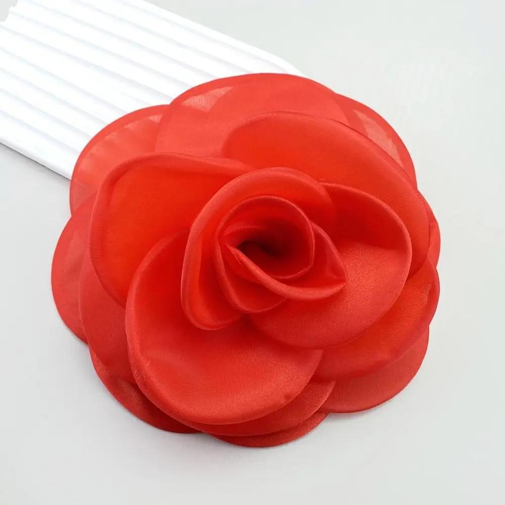 1PC New 12cm Large Flower Brooch Fashion Women Romantic Rose Brooch Jewelry Gift Sweet Fabric Rose Flower Pin-up Brooch