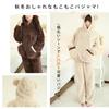 Fluffy Loungewear with Brushed Plus Sizes Loose Perfect for Fall and Winter [7-livehouse] Women's Pajamas, Set, Hooded, Ears, Thick, Fleece, Warm,