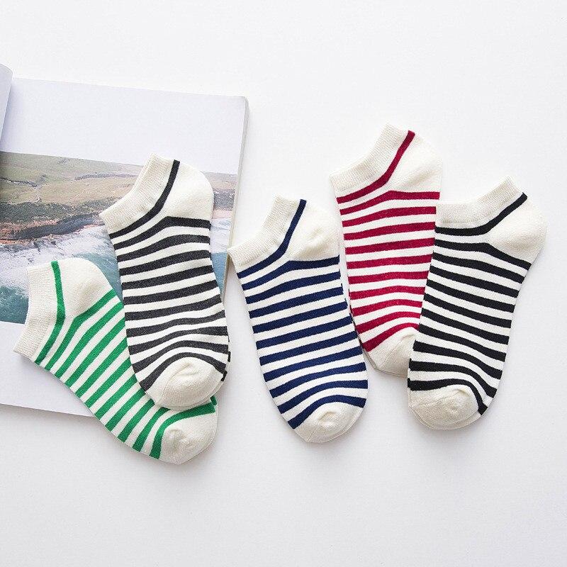 Buy 5 Pairs Classic Style Women Socks Spring Summer Breathable Stripe