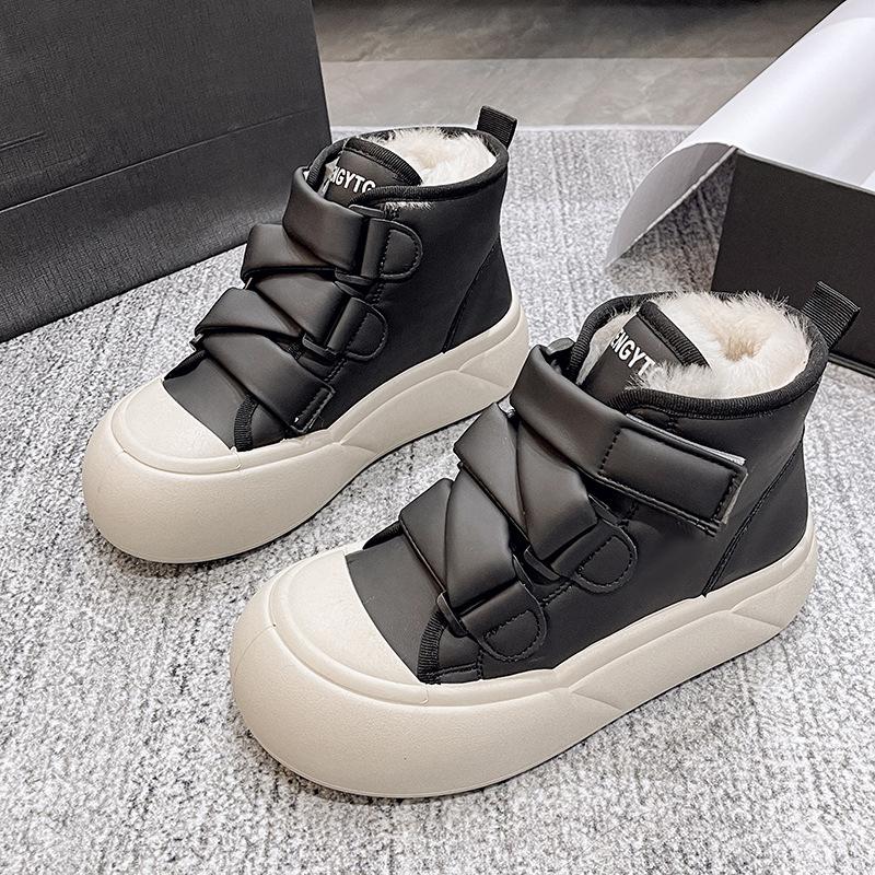 Buy Women's Winter Faux Fur Lined High-Top Sneakers Outdoor Anti