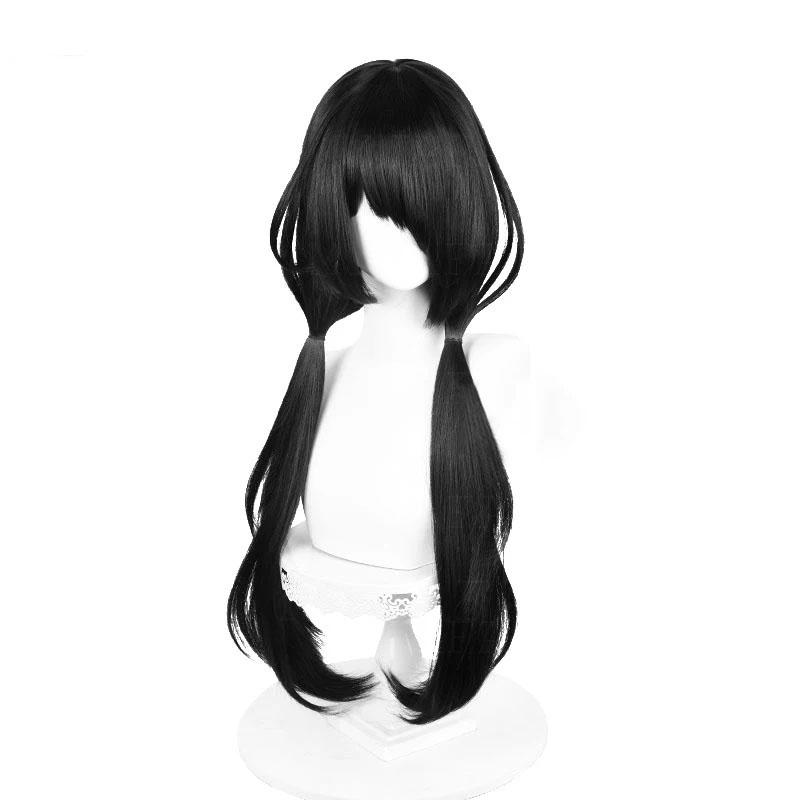 

Парик для косплея Tokisaki Kurumi, длинный черный парик из аниме Tokisaki Kurumi, термостойкие синтетические волосы, парики для ролевых игр + шапочка для парика One Size