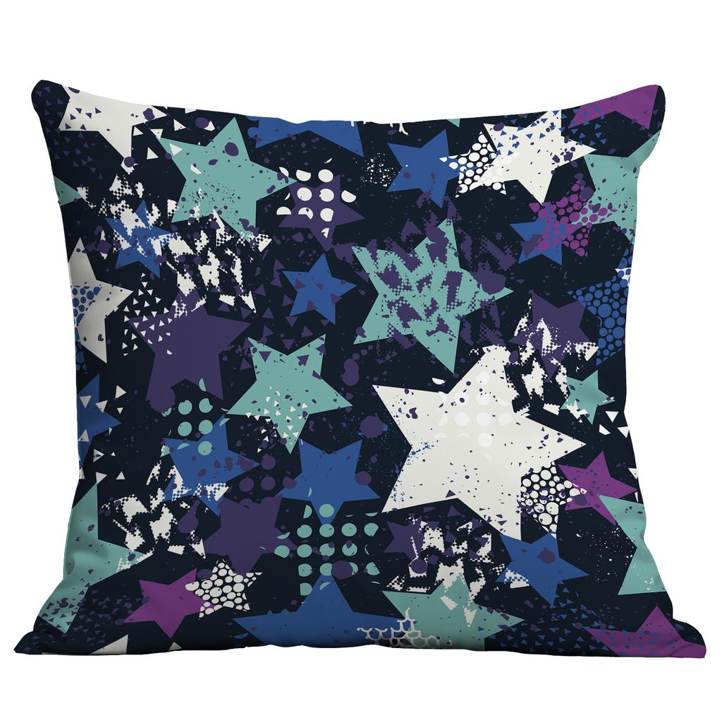 Fünfzackige Sterne und Streifen Bunte Flaggen Kissenbezug Zuhause Sofa Kissenbezug