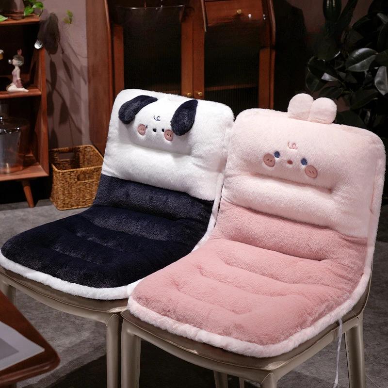 Winter Plush Car Seat Cushion Cute Car Seat Cover Cartoon Waist Cushion To Keep Warm Seat Pad Accessories