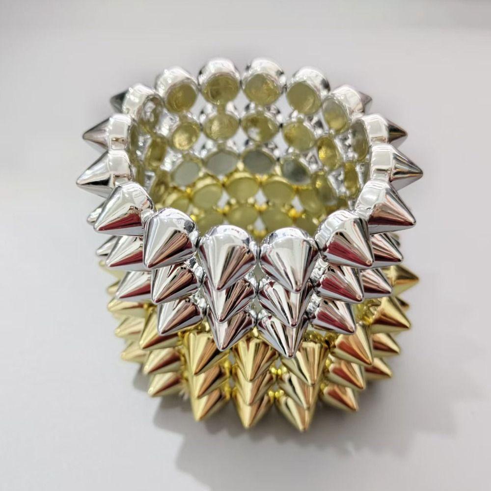 Wide Band  Stud Spiked Y2K Punk Bracelet Wide Band Goth Accessories Chunky Bracelet Cool Jewelry Bracelet Women Fashion