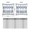 Geometric Shaped Blue Doodles Pillowcase Cushion Cover Geometric Ink Blue Throw Pillow Case Cover Home Zipper 40*40Cm