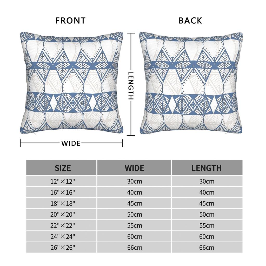 Geometric Shaped Blue Doodles Pillowcase Cushion Cover Geometric Ink Blue Throw Pillow Case Cover Home Zipper 40*40Cm