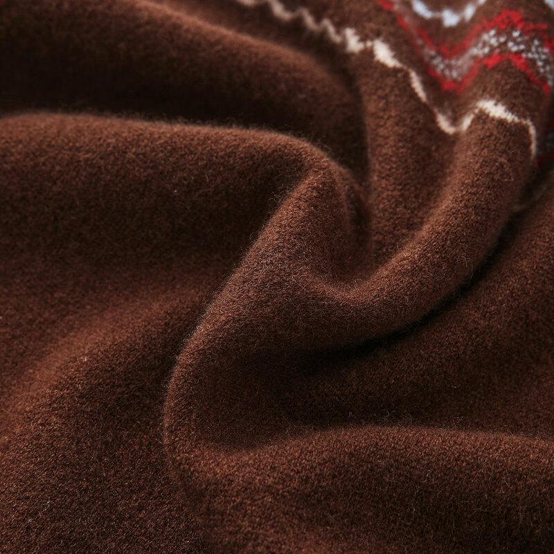 Zhaojun Women's Fair Isle Jacquard Wool Sweater