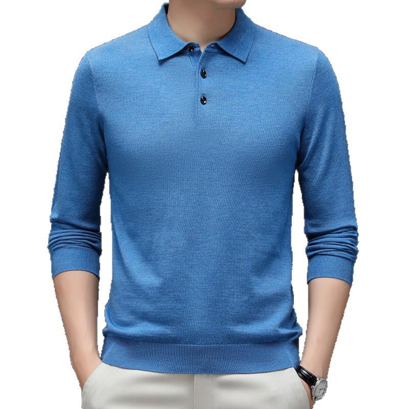 Men's Thickened Silk Wool Knit Pullover Sweater - Round Neck, Plain Color, Autumn/Winter Casual Lapel Cardigan.