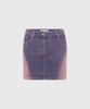 MARINE SERRE (W) Moon Laser Denim Mini Skirt Lavender Moon Laser Denim Mini Skirt Pu20 Lavender