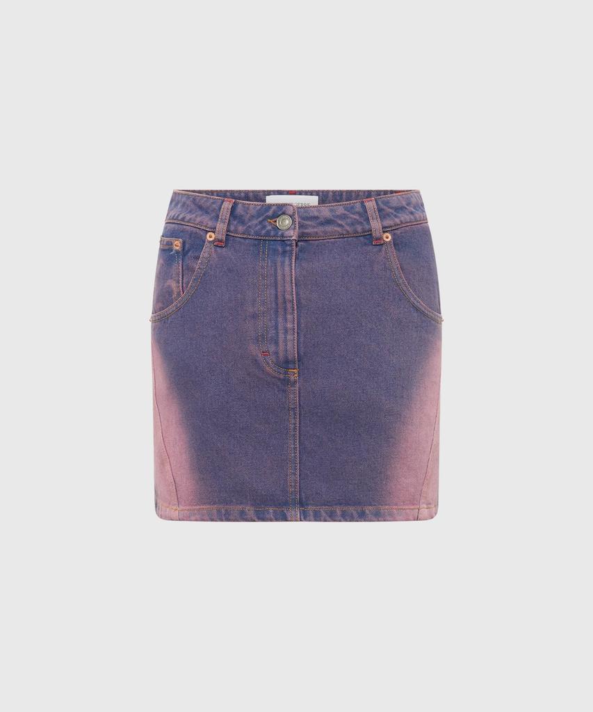 MARINE SERRE (W) Moon Laser Denim Mini Skirt Lavender Moon Laser Denim Mini Skirt Pu20 Lavender