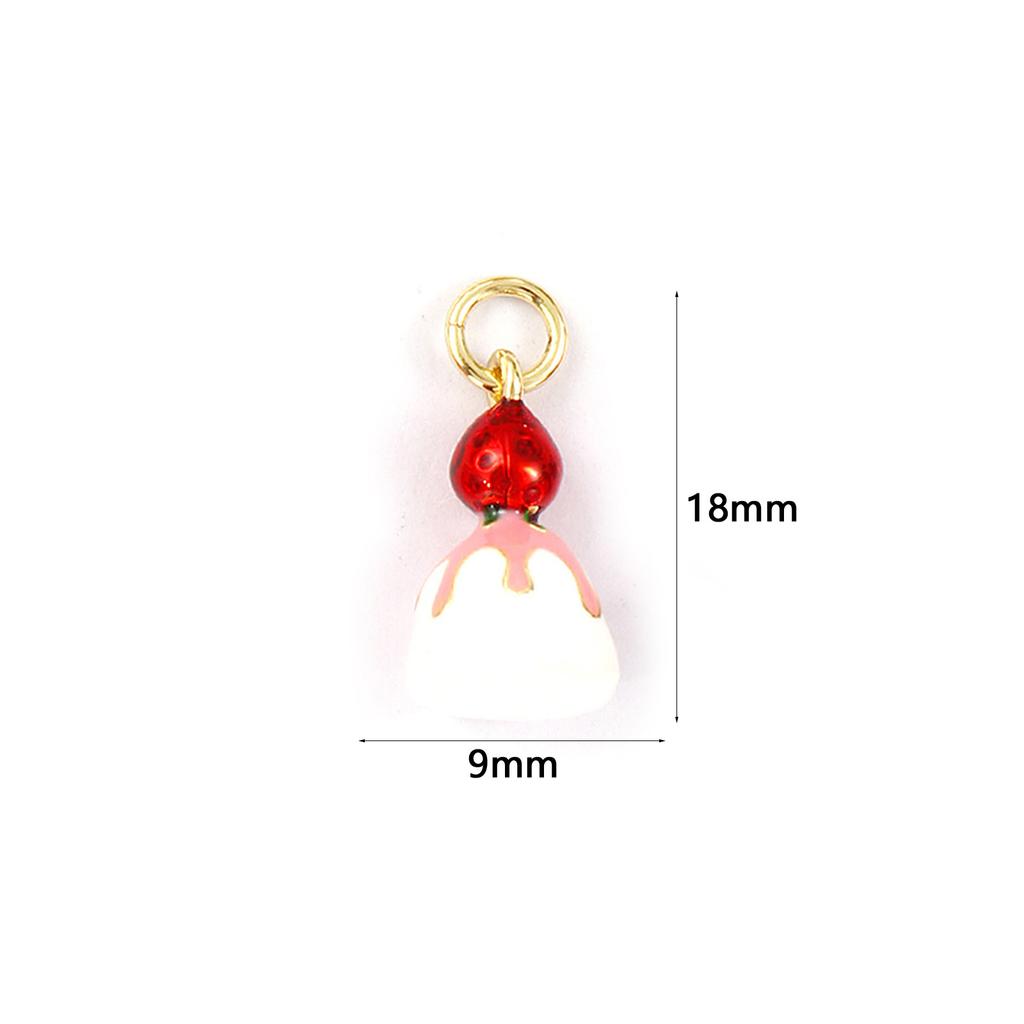 1 Piece Brass Charms 18K Gold Plated Enamel 3d Popcorn Chocolate French Fries Hamburger Pendants For DIY Necklace Jewelry Making