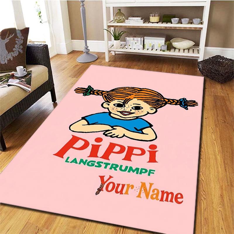 Pippi Longstocking Custom Name Carpet Rug for Living Room Bedroom Home Sofa Decoration,Kids play Non-slip Floor Mat
